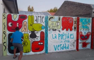 Se realizó un mural con el artista Martín Villalba