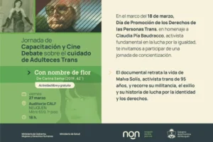 Jornada de cine debate y capacitación sobre el cuidado de las personas adultas trans